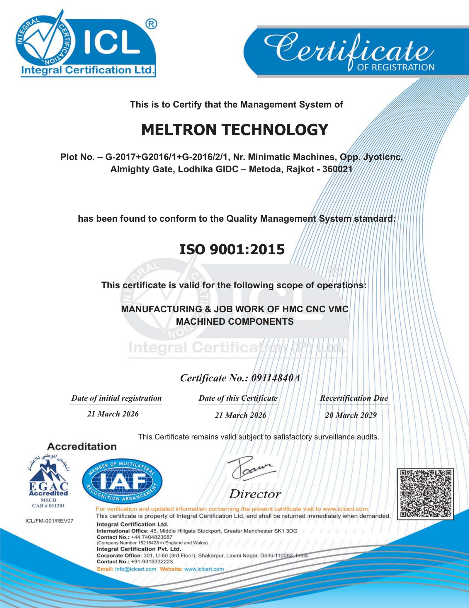 ISO 9001:2015 - MELTRON Technology
